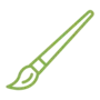 Outline icon of a paintbrush, symbolizing art and creativity. Editable stroke.