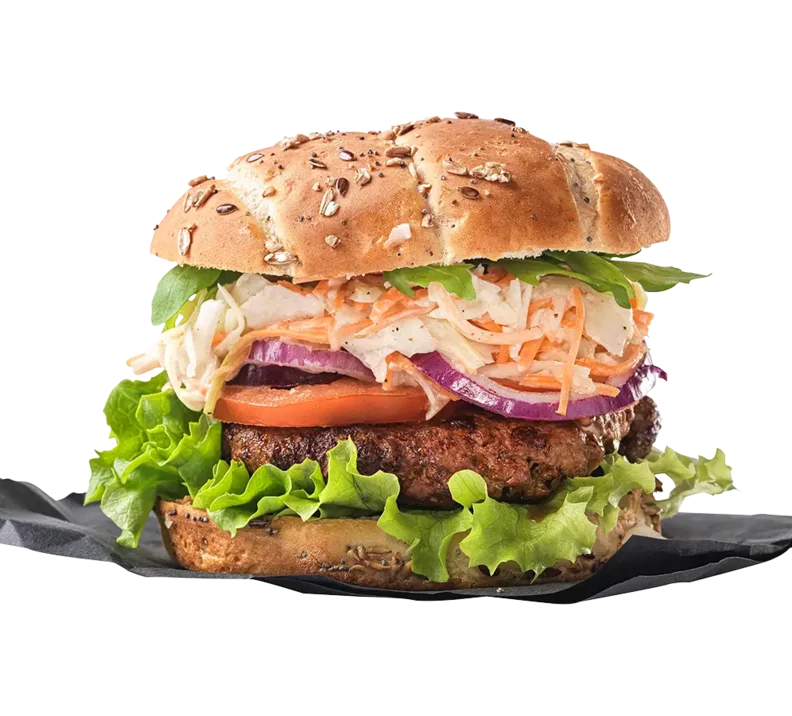 THE GREEN MOUNTAIN Burger mit veganem Cole Slaw