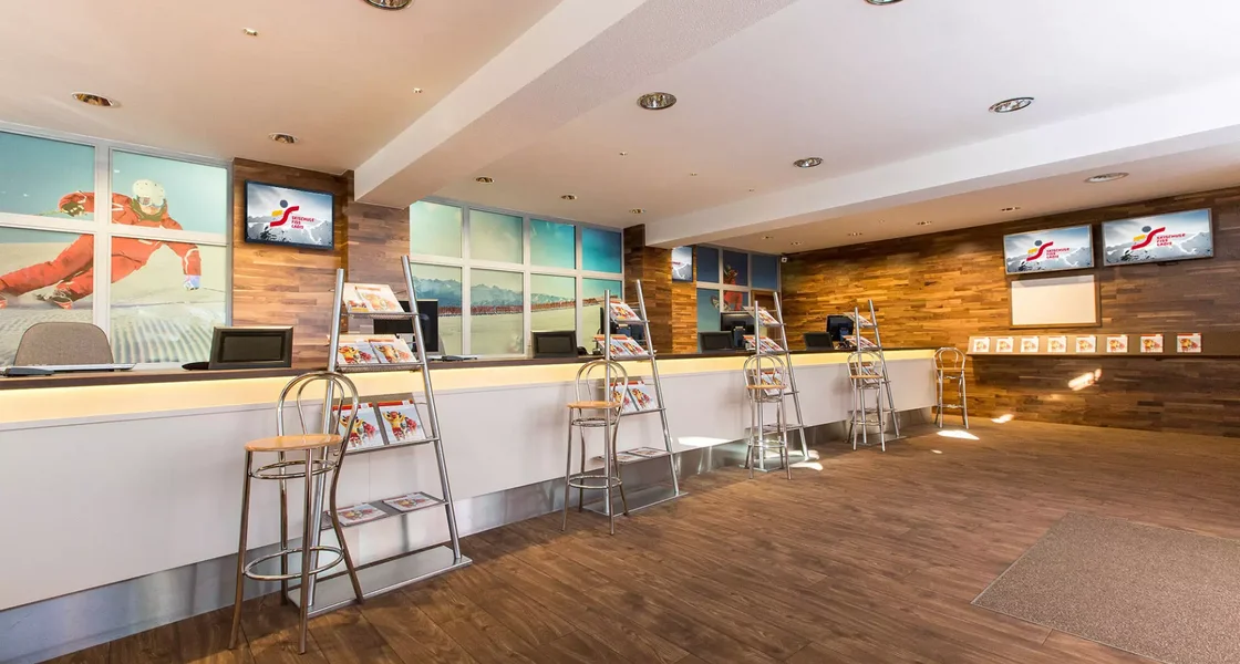 Das Büro der Skischule von Innen